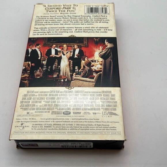 Gosford Park VHS 2002 Tape Classic Film Academy Award Winner‎ Murder Mystery - Picture 2 of 3